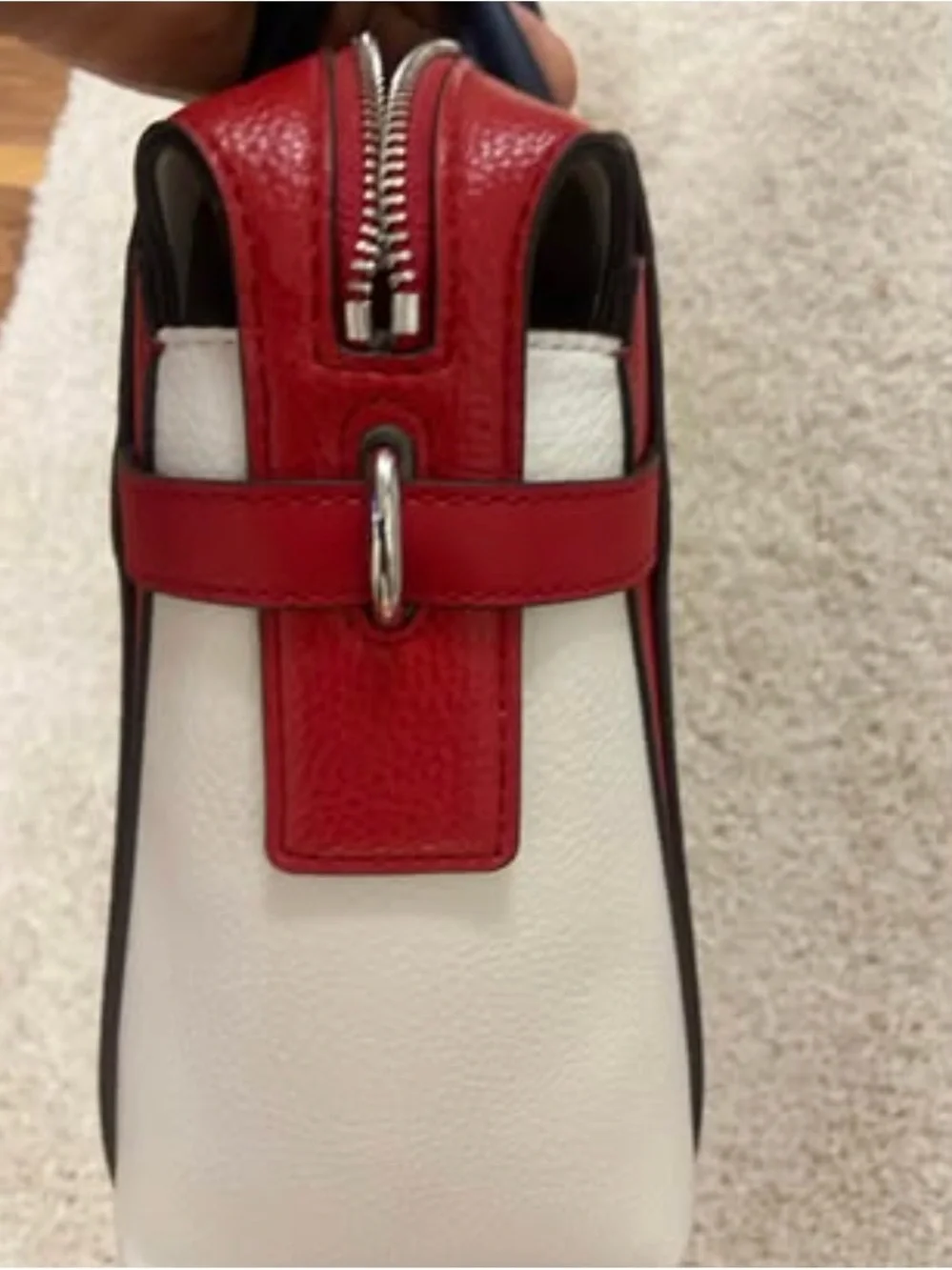 Michael Kors Navy and Red Leather Satchel